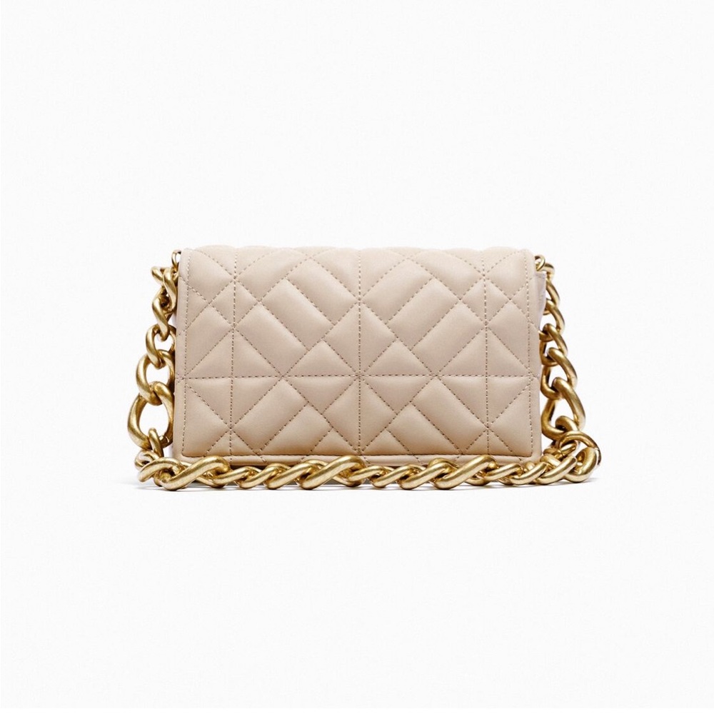 Zara Chain Link Beige Purse